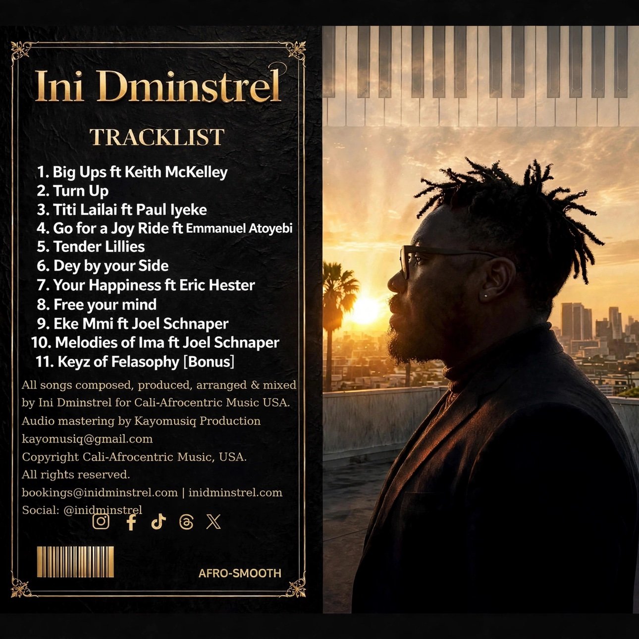Afro-Smooth back cover with official tracklist